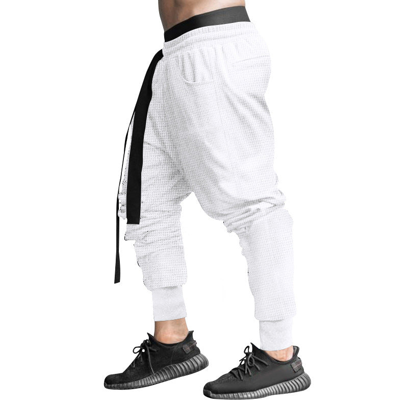 Men's Casual Pants Slim-fit Solid Color Ankle-tied Trousers - Glamour Gale