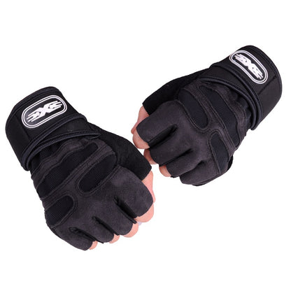 Wristband Fitness Half-finger Gloves For Men And Women Riding