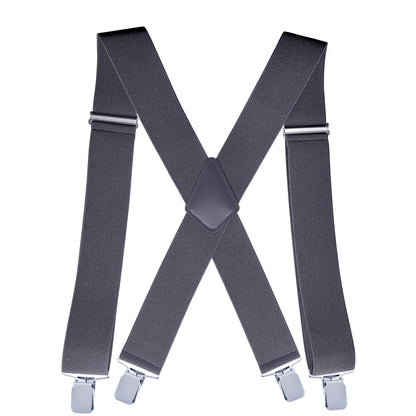 4-clip Widened Elastic Suspenders X-type Suit Pants Strap Clip