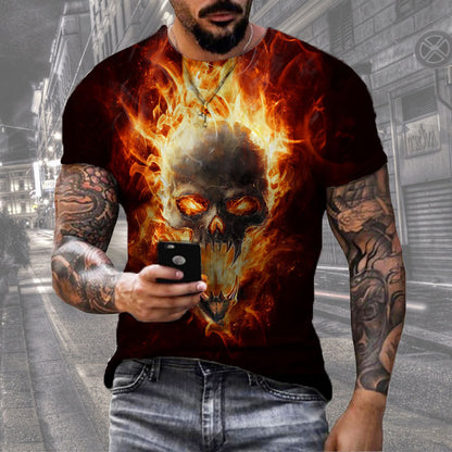 Men's Digital Print Street Sports Short Sleeve T-Shirt