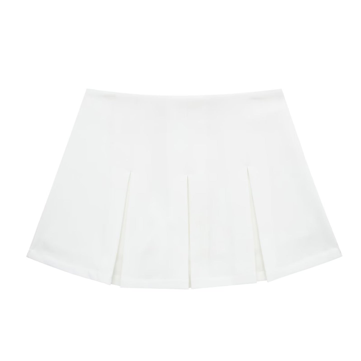 High Waist Wide Pleated Solid Color Pantskirt Women's Skirt