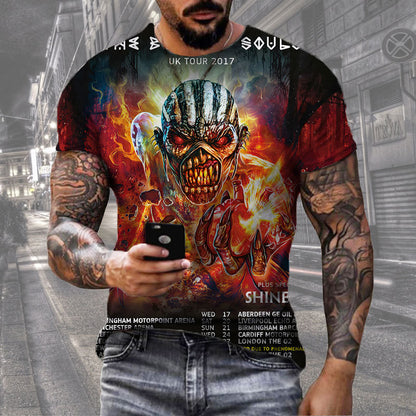 Men's Digital Print Street Sports Short Sleeve T-Shirt