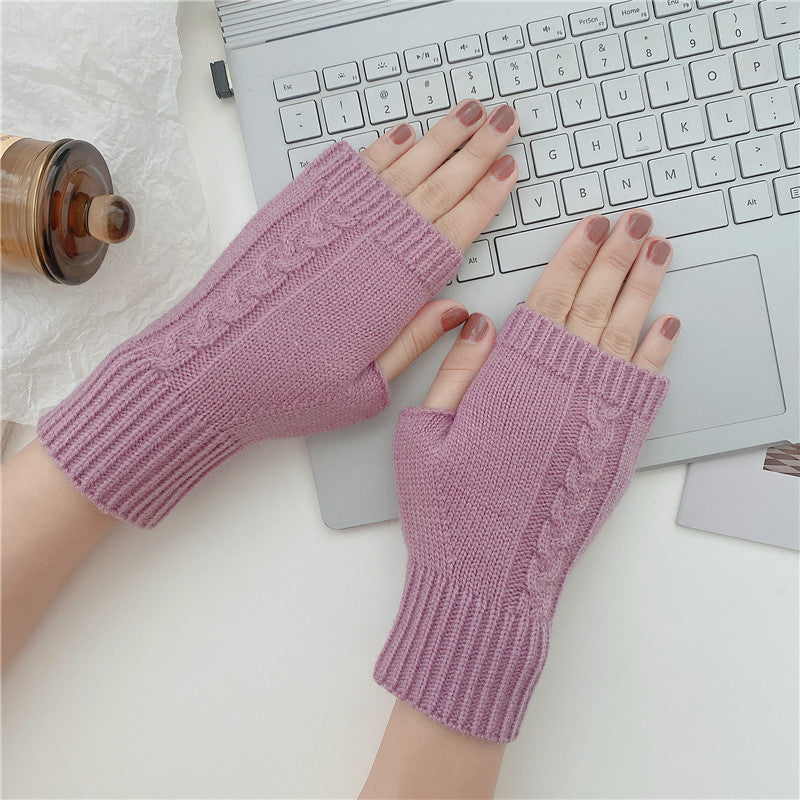 Woolen Knitting Gloves Short For Men And Women