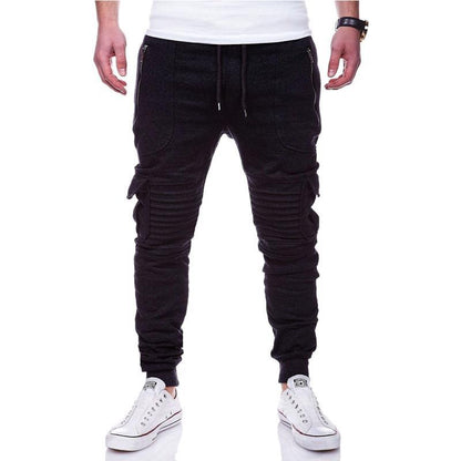 Sports Pants Striped Pleated Casual Men - Glamour Gale