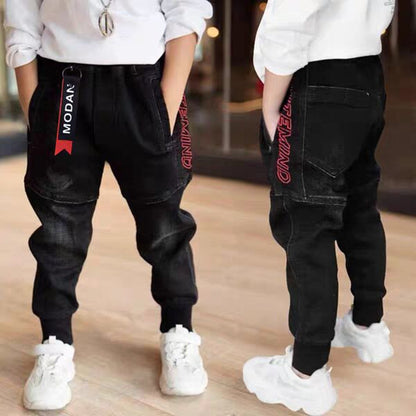 Kids Black Jeans Single Pants Spring And Autumn Boys Pants