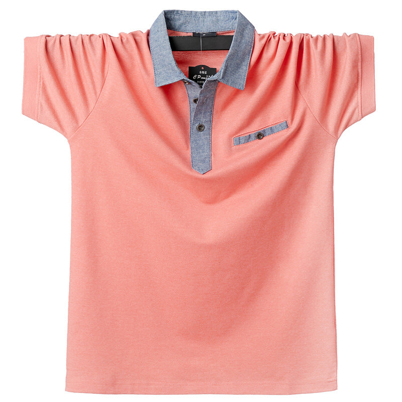 Summer Men's Lapel Short-sleeved T-shirt