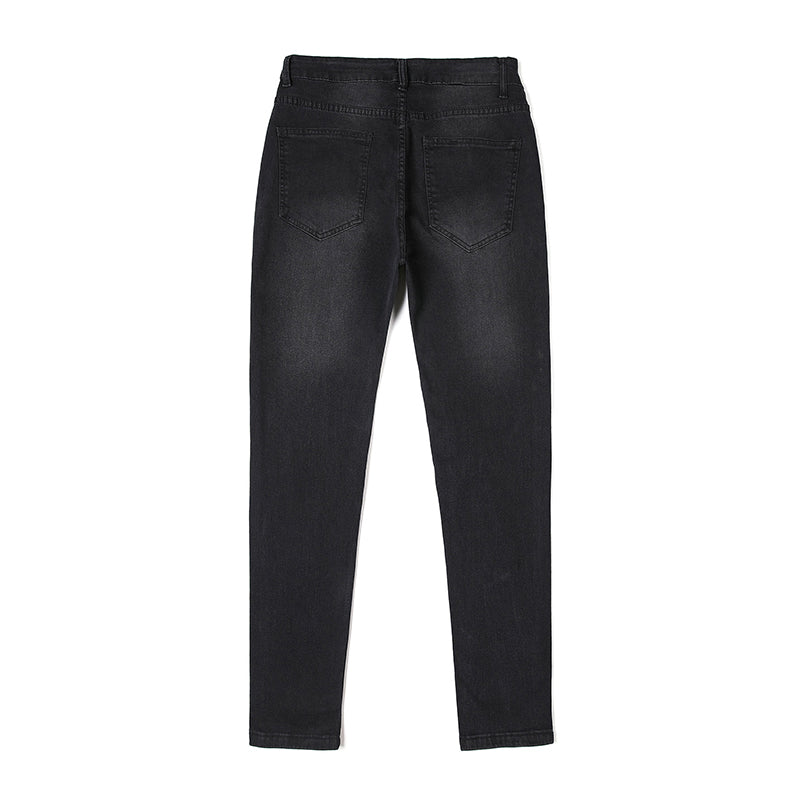 Casual Shredded Slim Zip Pencil Pants - Glamour Gale