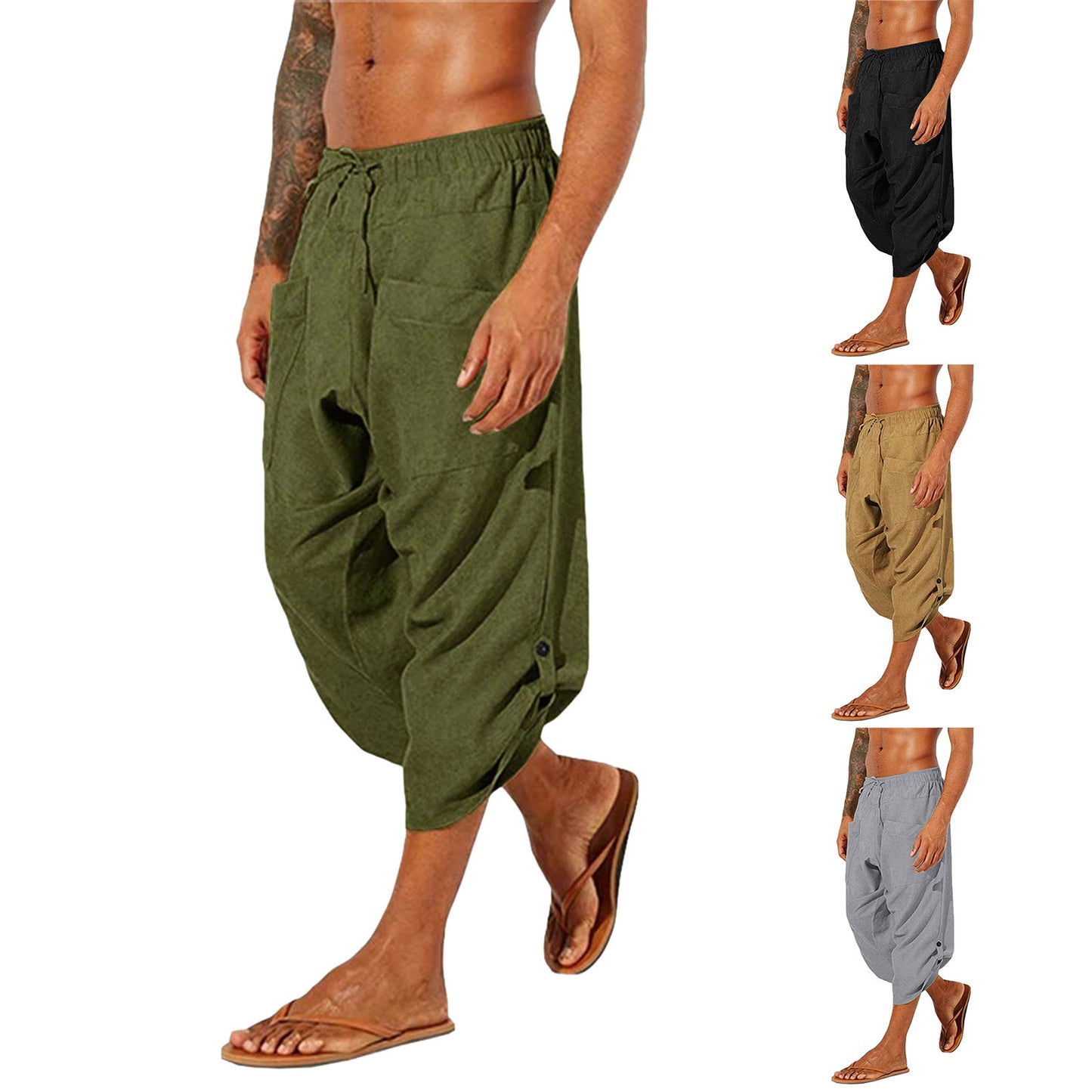 Men's Fashion Casual Loose And Elastic Waist Drawstring Sports Pants