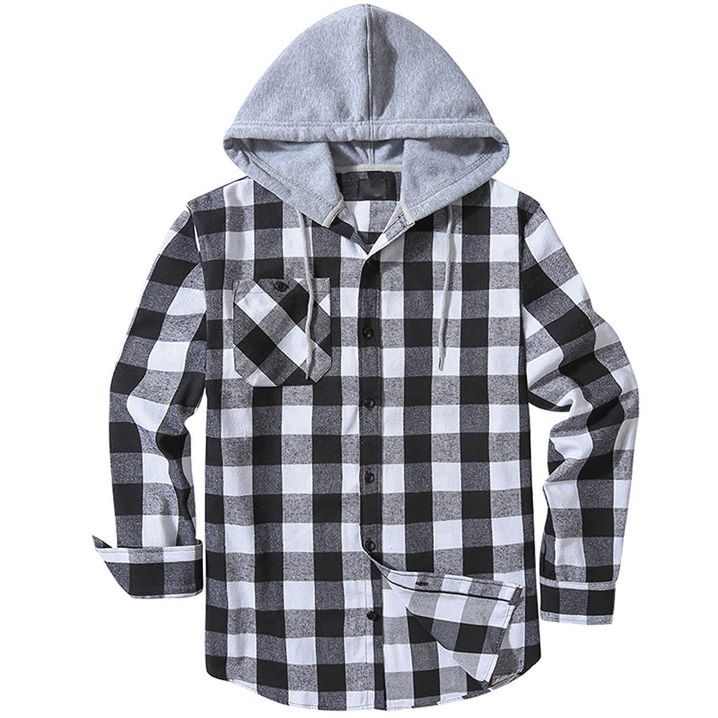 Hooded Plaid Shirt Men's Casual - Glamour Gale