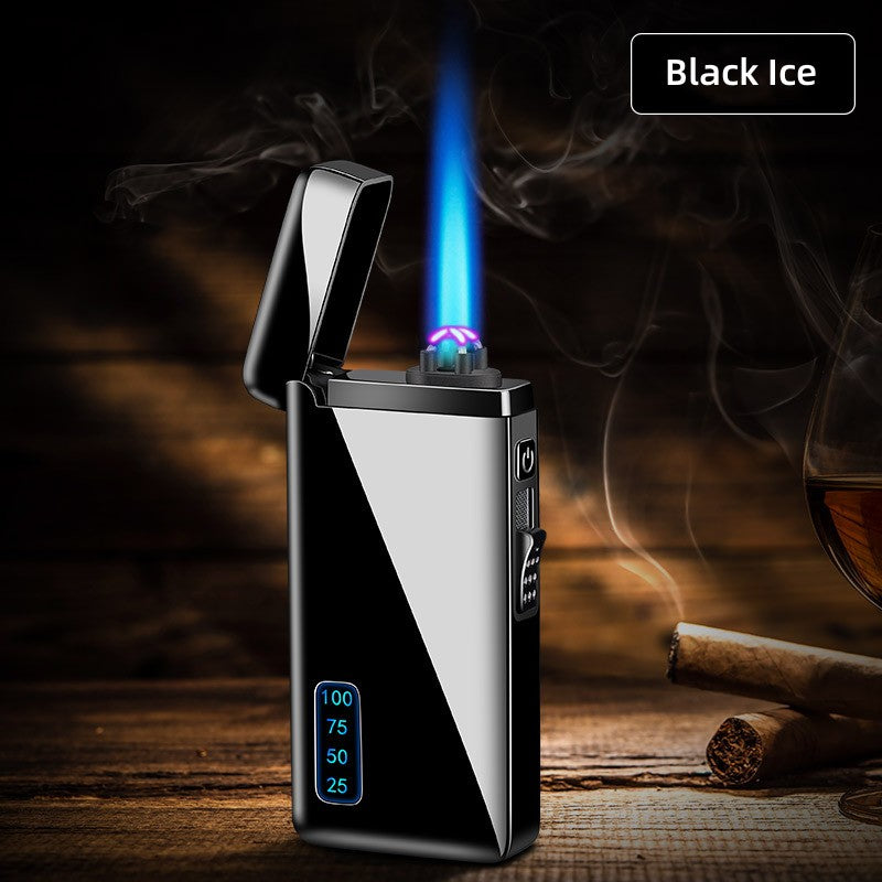 Gas Electric Double Fire Metal Lighter Windproof Direct Flame Double Electric Lighter Customized