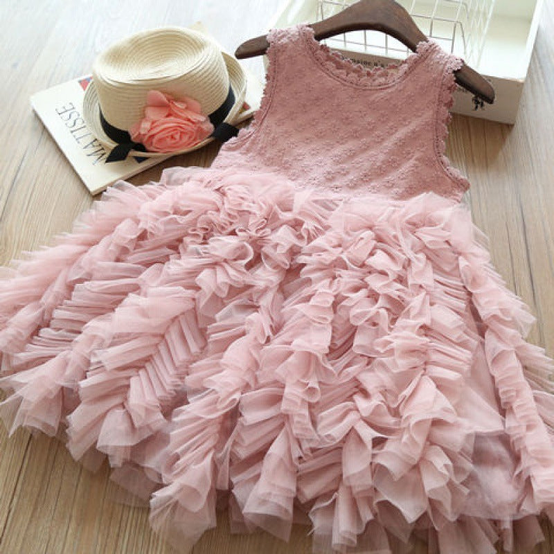 Western Style Butterfly Embroidery Sleeveless Princess Dress