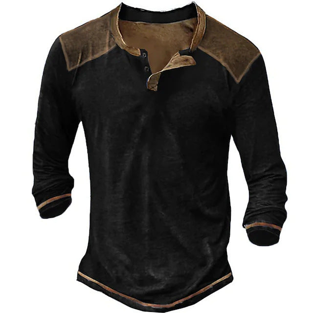 Retro Casual Long Sleeved Men Shirt