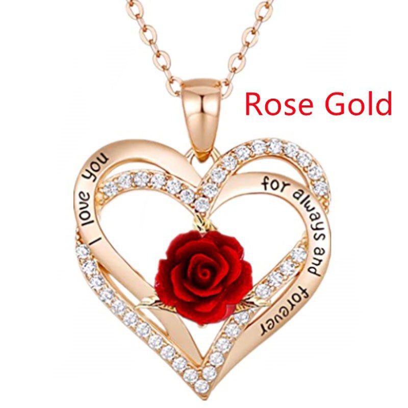 Women's Fashion Love Rose Necklace