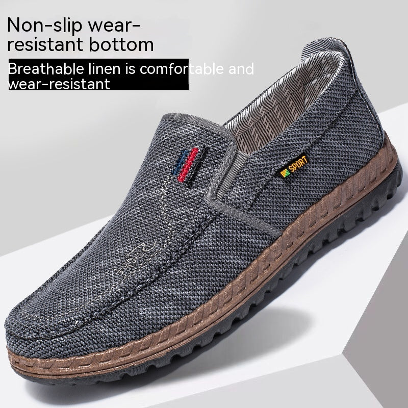 Men's Breathable Canvas Shoes Soft Bottom Non-slip