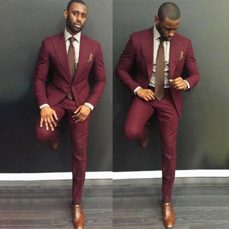 Color Formal Solid Color Two-piece Suit