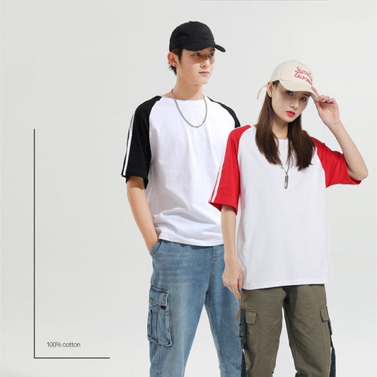 Cotton Drop-Shoulder Sleeve T-shirt