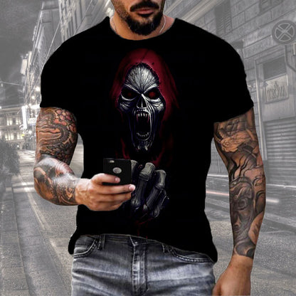 Men's Digital Print Street Sports Short Sleeve T-Shirt