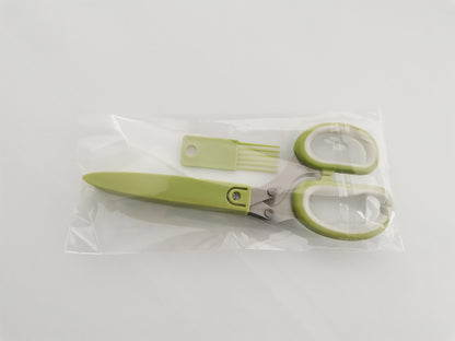 Multifunctional Muti-Layers Stainless Steel Knives Multi-Layers Kitchen Scissors Scallion Cutter Herb Laver Spices Cook Tool Cut