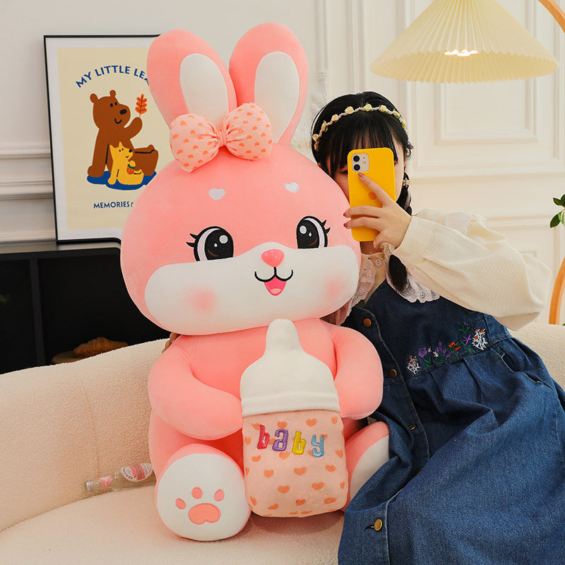 Milk Bottle Rabbit Plush Toy Children's Birthday Gifts