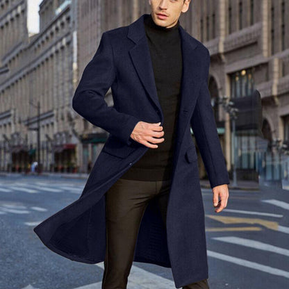 Men's Long Trench Coat Woolen Coat