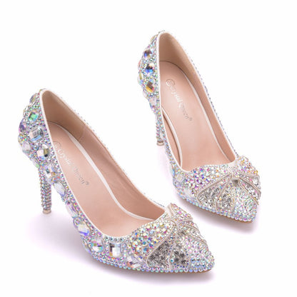 Stiletto Rhinestone Bowknot Women's Shoes