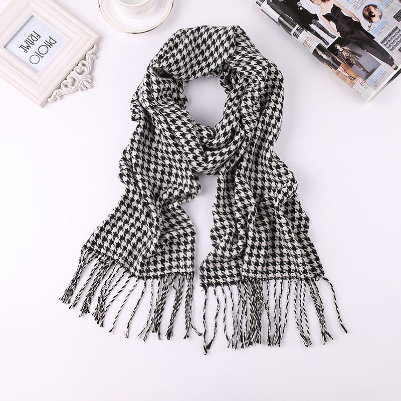 Men's Fashion English Plaid Faux Cashmere Scarf