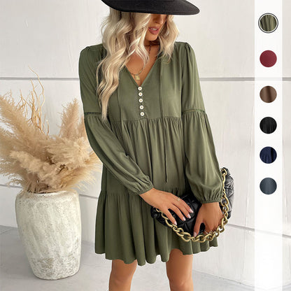 Women's Fashion Long Sleeve Loose Dresses