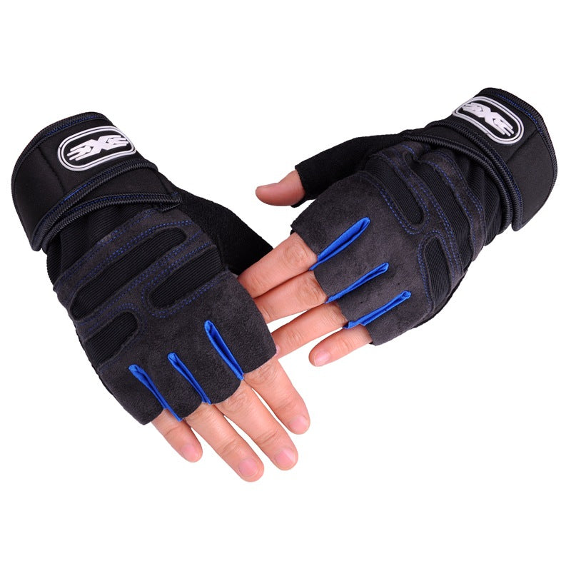 Wristband Fitness Half-finger Gloves For Men And Women Riding