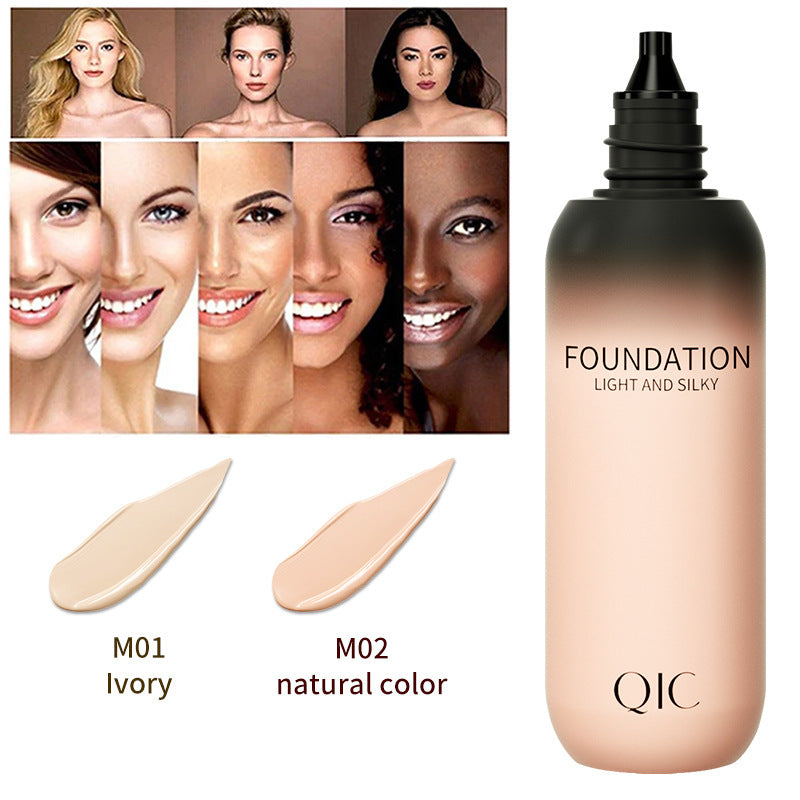 QIC - Professional Face Foundation Cream Full Concealer Makeup Cosmetics Waterproof Base Brighten Whitening Cover Dark Circles