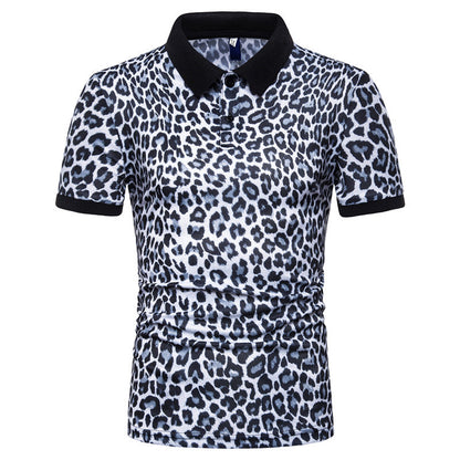 Leopard Print T-shirt Men's Short Sleeve