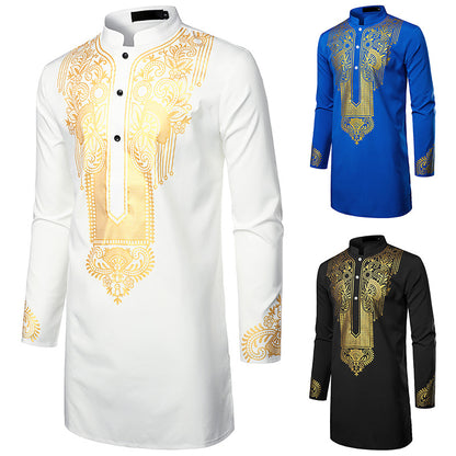 Men's African Printed Totem Long Shirt