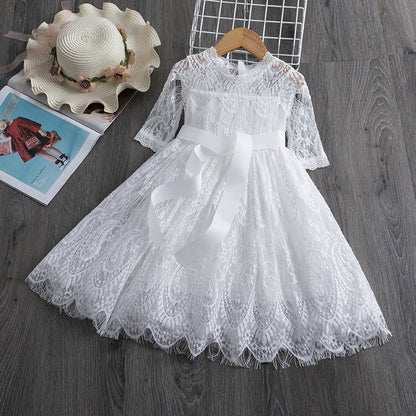 Girls Lace Dress Spring And Autumn - Glamour Gale