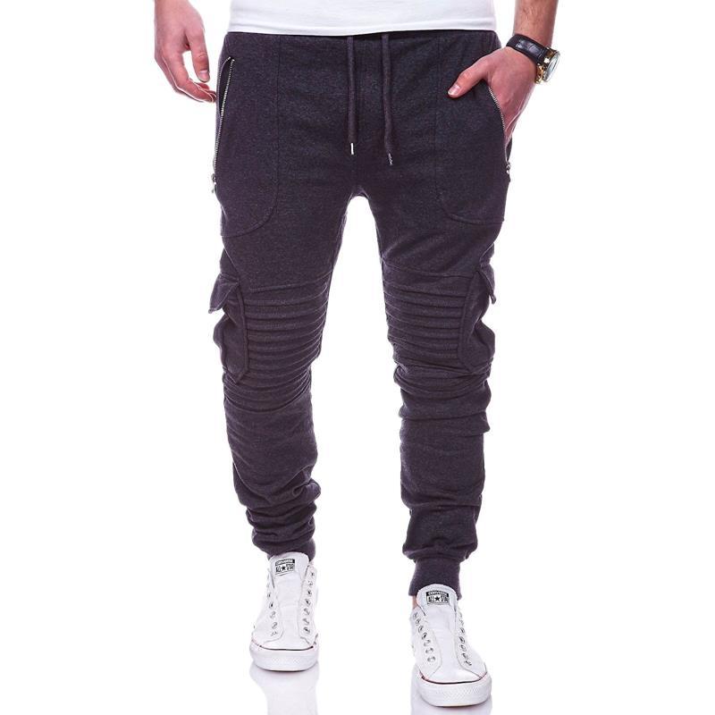 Sports Pants Striped Pleated Casual Men - Glamour Gale