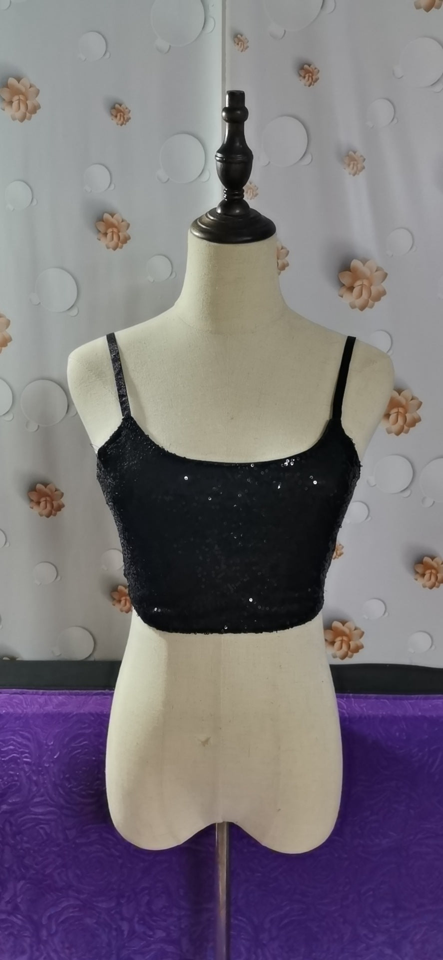 Camisole One-Shoulder Tube  Sequin Mini Tank Top