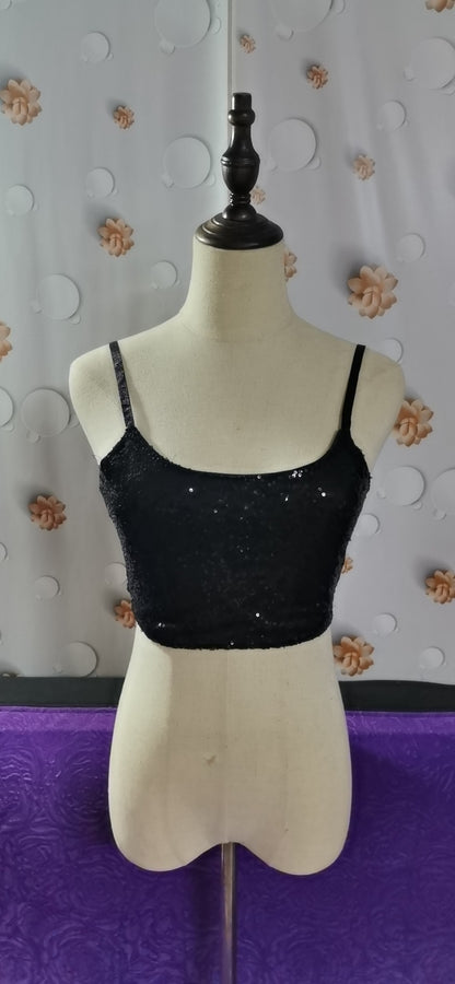 Camisole One-Shoulder Tube  Sequin Mini Tank Top