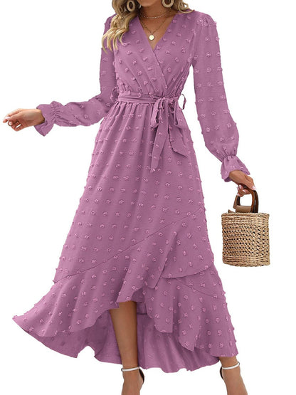 Women's Polka Dot Long Sleeve Dress Party