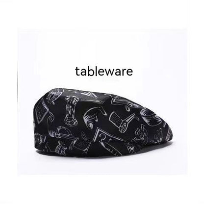 Chef Hat Male Baseball Cap Waiter Beret Female Hotel Kitchen Hot Pot Restaurant Work Cap Men And Women Breathable