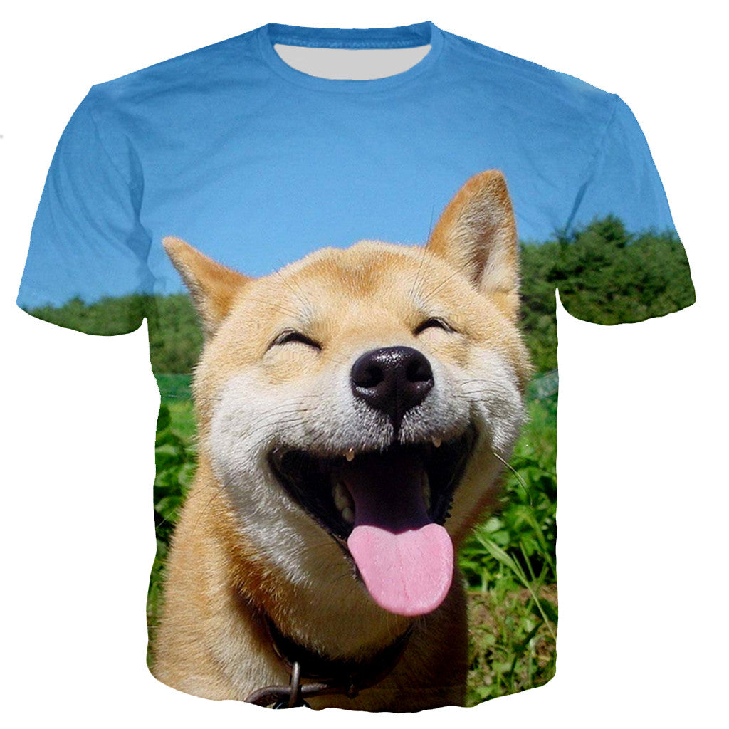 Dog 3D Print Short Sleeve T-Shirt