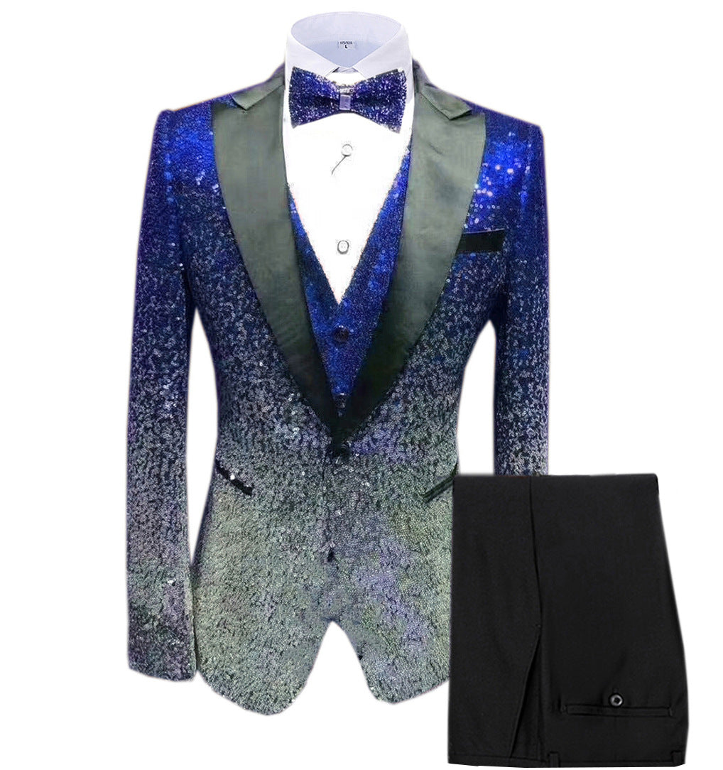 Sequin Men's Suit Three Piece Set