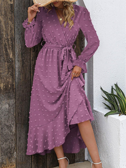 Women's Polka Dot Long Sleeve Dress Party