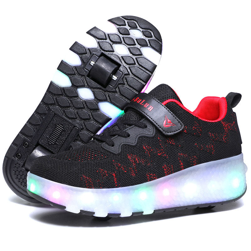 Children's Wheel Shoes LED  Light Emitting Charging Children's Lamp Shoes