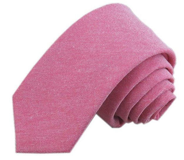 6cm Solid Color Cotton And Linen Men's Casual Narrow Tie