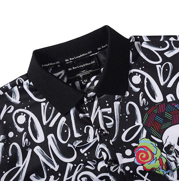 Men's Lapel Pullover Print Short Sleeve