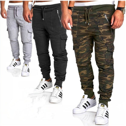 Sports Pants Striped Pleated Casual Men - Glamour Gale