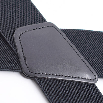 4-clip Widened Elastic Suspenders X-type Suit Pants Strap Clip