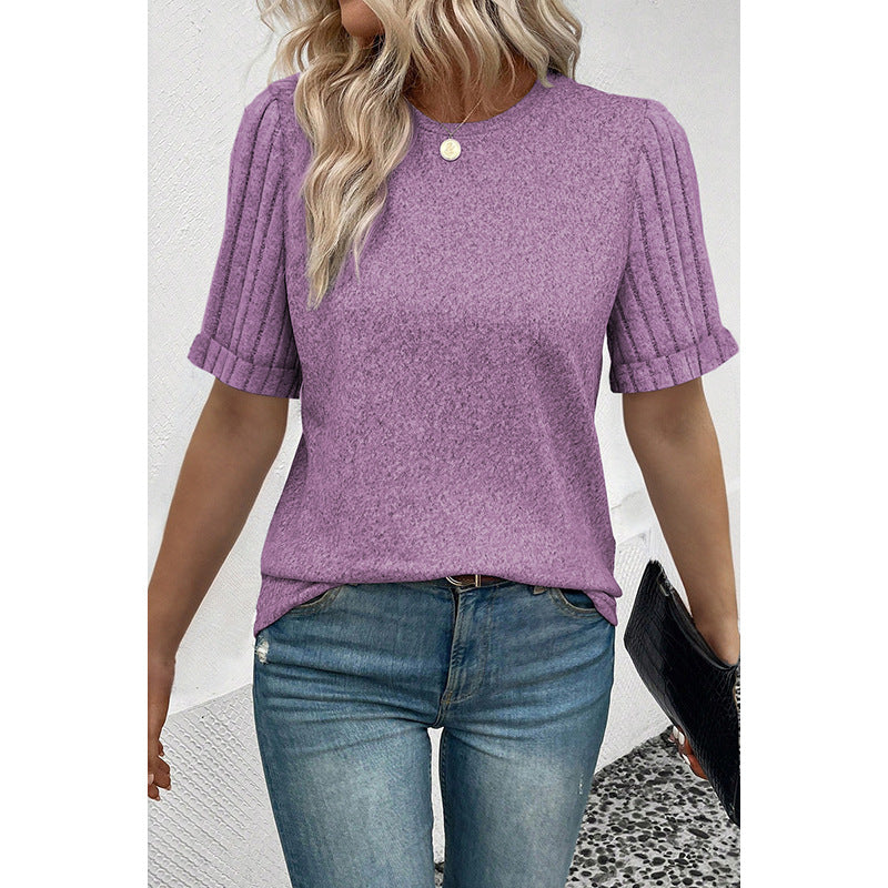 Casual Simple Thread Stitching T-shirt