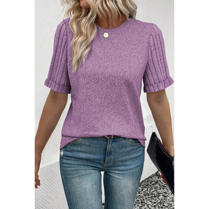 Casual Simple Thread Stitching T-shirt