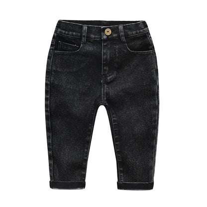 Children's High Elastic Fitting Denim Trousers