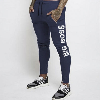 Fashion Solid Color Printing Men's Jogging Sweatpants Long