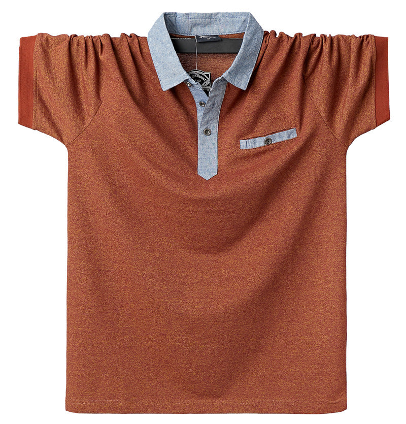 Summer Men's Lapel Short-sleeved T-shirt